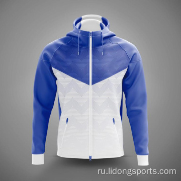 Мода OEM на заказ с капюшоном плюс размер мужчины на молнии спорт спортивная куртка толстовка
